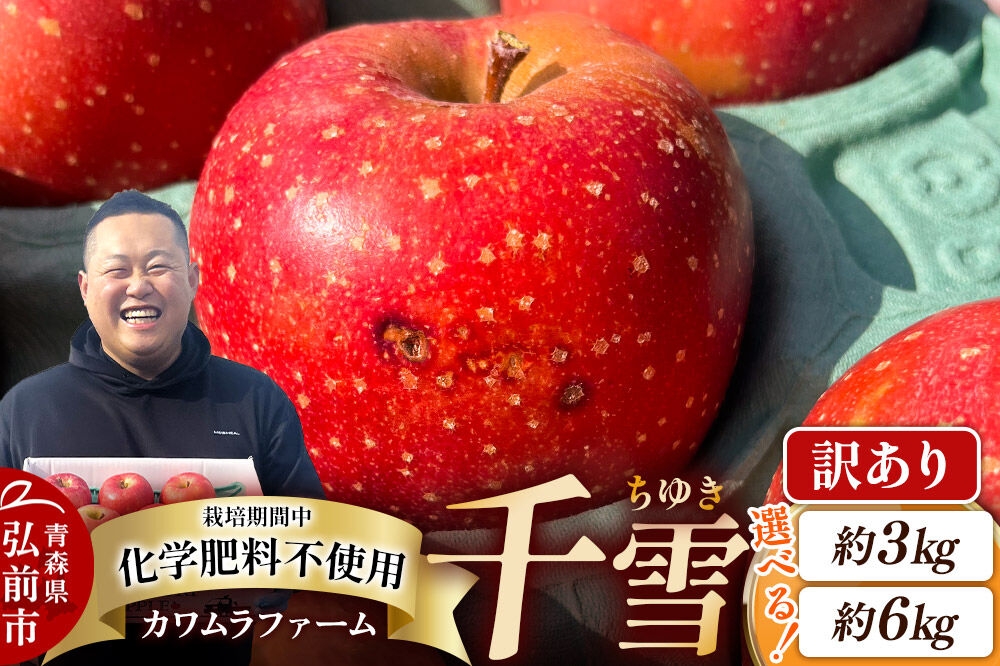 
                  【26年10月下旬～発送】りんご 千雪【訳あり】【選べる約 3kg／6kg】カワムラファーム 青森 果物 フルーツ 林檎 リンゴ くだもの [先行受付 アップル おいしい ちゆき 果実 果物 赤色 美味 林檎 弘前市]
                