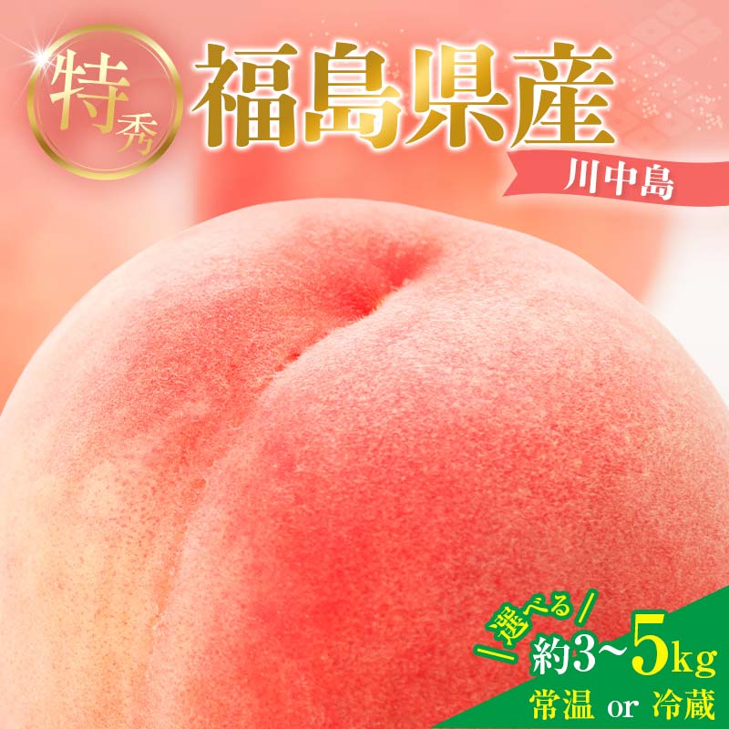 【ふるさと納税】＼選べる容量・配送方法／2026年先行予約 糖度12度以上 特秀 福島県産 川中島白桃 約3kg 約5kg 内容量が選べる 常温・冷蔵で配送が選べる 透過式光センサー選別 数量限定 期間限定 桃 もも モモ 果物 くだもの フルーツ F20C-126var