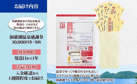 洞爺湖温泉感謝券 90000円 分 金券 クーポン 洞爺湖 湖 温泉 リゾート 有珠山 火山 自然 花火 イルミネーション 旅行 観光 宿泊 施設 北海道 