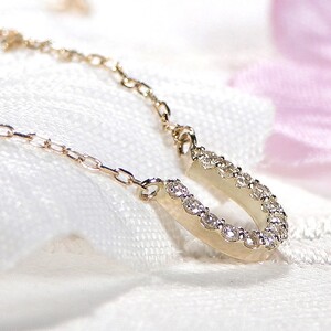 K10YG馬蹄ダイヤモンドネックレス(Fph013)