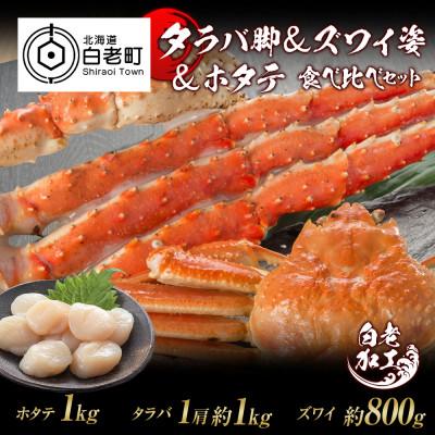 ふるさと納税 白老町 タラバ脚 &amp; ズワイ姿 &amp; ホタテ 食べ比べ セット BM071