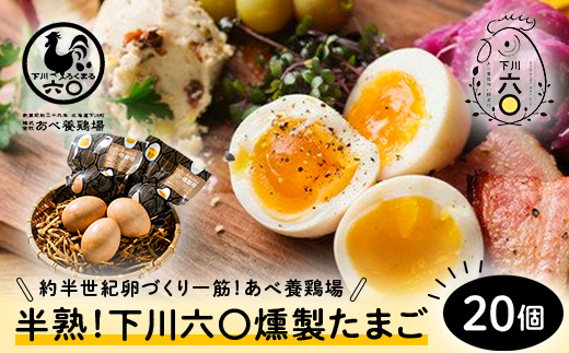 
            半熟！下川六〇くん製たまご 20個 たまご 玉子 タマゴ ふるさと 納税 国産 北海道産 北海道 下川町 F4G-0051
          