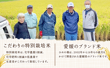 ＜令和7年産 西予市宇和町産 特別栽培米コシヒカリ・ひめの凜 食べ比べセット（各約5kg）＞ お米 コメ こめ 白米 精米 単一原料米 穀物 こしひかり ひめのりん 朝食 低農薬 特産品 三好フク 愛