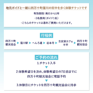 四万十町窪川まちあるき　体験チケット（3名様用）／Mkk-32