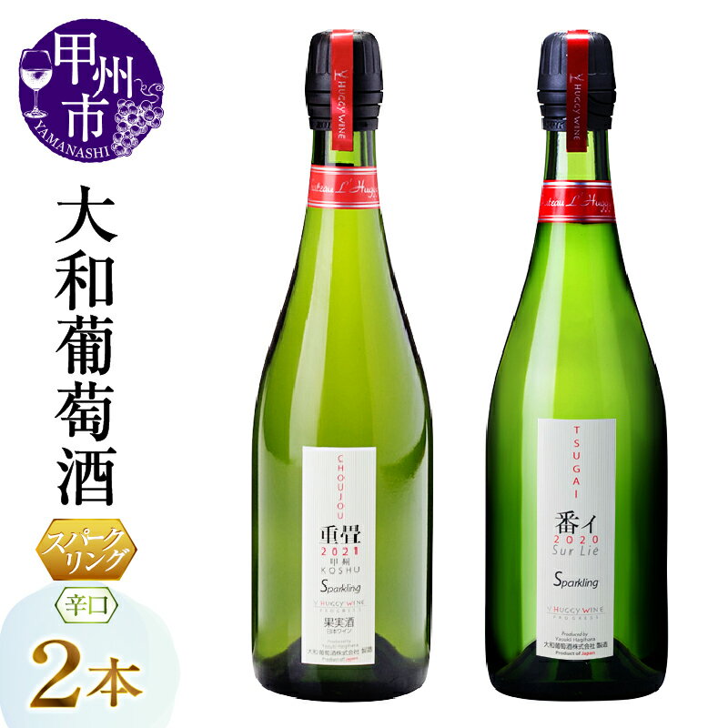 【ふるさと納税】 ワイン 大和葡萄酒 スパークリング 甲州市 重畳 番イ 番い 飲み比べ 2本 セット 酒 日本 白 辛口 甲州 山梨県 母の日 父の日 記念日 ギフト (MG) 【B15-733】