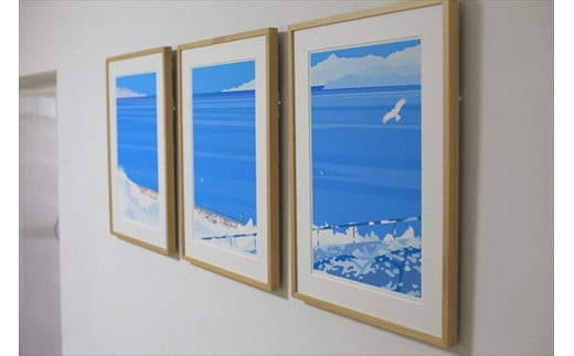 
オリジナル風景画　オーダー制作　額装付きジクレープリント　小田原にある景色　心象風景　片田舎の風景　子供の頃に見た風景　海　空　山
