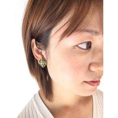 ふるさと納税 伊賀市 (組紐)イヤリング　角張　黒金
