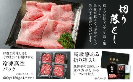 飛騨牛 切落とし 600g（約150g×4パック） 冷凍真空パック | 肉 お肉 すき焼き すきやき しゃぶしゃぶ 黒毛和牛 和牛 個包装 小分け 人気 おすすめ 牛肉 ギフト お取り寄せ【飛騨高山ミ