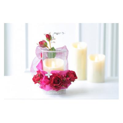 ふるさと納税 北上市 【空気をキレイにするお花】バラの記念日 アートフラワーキャンドルアレンジ |  | 01