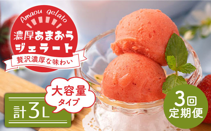 
            【全3回定期便】【2026年4月以降発送】先行予約！福岡産 濃厚 あまおう ジェラート 1000ml＜南国フルーツ株式会社＞那珂川市 [GCD054]
          