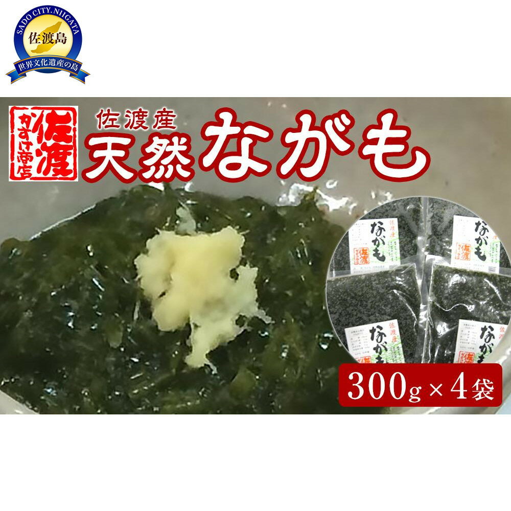 【ふるさと納税】佐渡産 天然ながも（アカモク）300g×4袋 | 魚介類 水産 食品 人気 おすすめ 送料無料