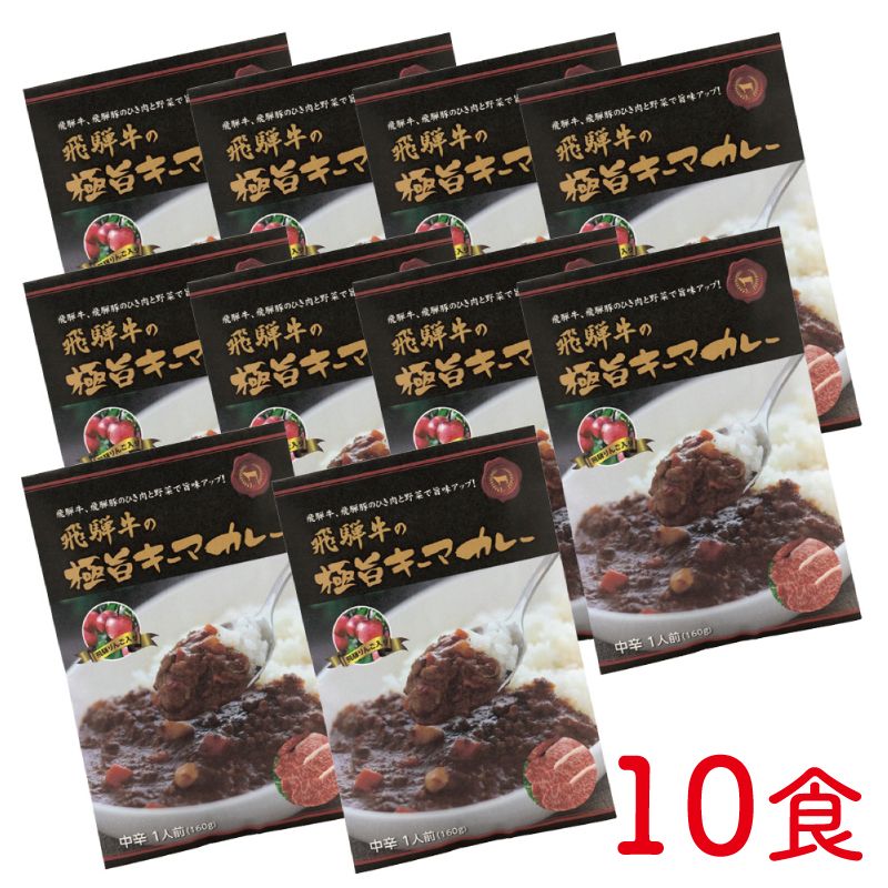 【ふるさと納税】飛騨牛の極旨カレー 飛騨牛と飛騨豚のキーマカレー 10食 コロナ 事業者応援 牛肉 和牛 肉 熨斗掛け[C0062pic] 飛騨市