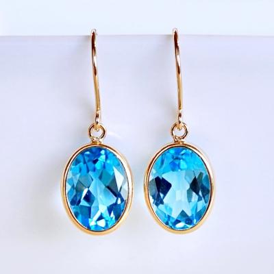 ふるさと納税 甲府市 【ジュエリー】K18 イエローゴールド ブルートパーズ シンプル ピアス SIA-8808 |  | 01