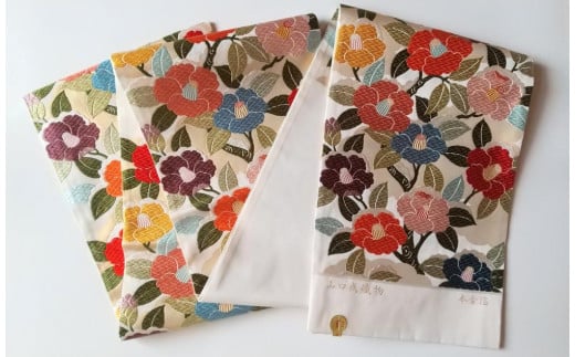 【山口成織物】西陣織 錦地 唐織 【手機】 『雪持ち椿文』