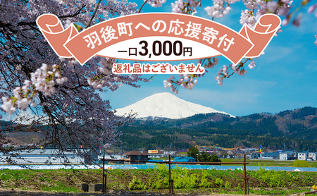 【返礼品なし】秋田県羽後町への寄付 応援 支援 寄附のみ 3,000円【羽後町ふるさと納税】