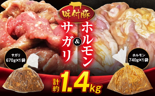 味付豚ホルモン・味付豚サガリセット【高谷精肉店】 焼肉 豚肉 ぶたにく 豚 ポーク ホルモン BBQ アウトドア  F41-0100