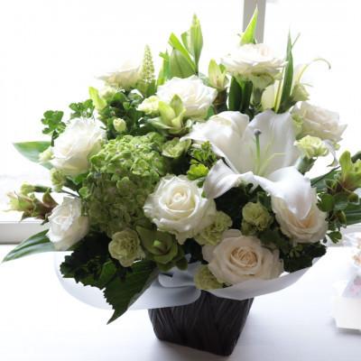 ふるさと納税 筑西市 【毎月定期便】仏花アレンジメント/Lサイズ〜花瓶不要!届いてそのまま飾れます。全12回 |  | 01