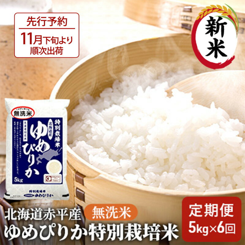 【ふるさと納税】無洗米 北海道赤平産 ゆめぴりか 5kg 特別栽培米 【6回お届け】 米 北海道 定期便 ふるさと納税 　お届け：2025年11月下旬より順次出荷