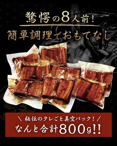 鰻小食パック驚愕の8人前_うなぎ 小食 パック 8人前 計約800g 蒲焼 うなぎ巻き ひつまぶし お茶漬け 簡単調理 湯煎 ギフト お土産 お祝い ご褒美 グルメ 惣菜 冷凍 お取り寄せ 福岡県 久