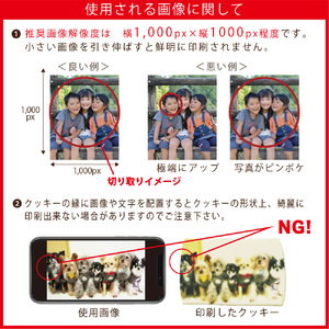大切な人に『感動してもらえる』美味しい贈り物　＃カフェプリ　フォトクッキー　直径５ｃｍプレーンクッキー（１枚あたり８ｇ）５枚（ギフトカード）（1641）