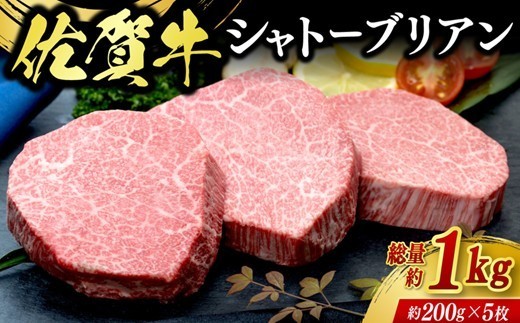 
                  佐賀牛シャトーブリアン 1kg(約200g×5枚) 225-J2606
                
