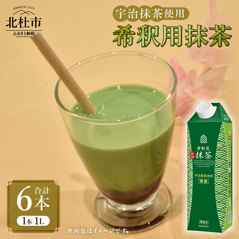【ふるさと納税】 抹茶 宇治抹茶 希釈 ホワイトノーブル 1L 1000ml×6本 紙パック アレンジ 飲料 日東紅茶 業務用 優雅 贅沢 ティータイム 山梨県 北杜市 送料無料