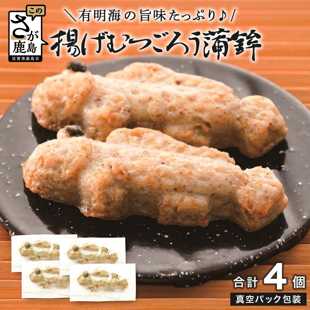 【ふるさと納税】揚げむつごろう蒲鉾 4個（個包装 真空パック）｜ご当地グルメ ムツゴロウ 有明 惣菜 おかず 簡単調理 ご当地グルメ 冷蔵 お取り寄せ 贈答 ギフト 佐賀県 鹿島市 送料無料 A-252