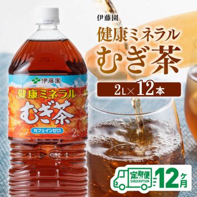 ふるさと納税 川南町 【毎月定期便】健康ミネラル むぎ茶 カフェインゼロ 2L×6本×2ケース(川南町)全12回