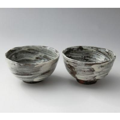 ふるさと納税 玄海町 【唐津焼】中川自然坊窯刷毛目唐津 ご飯茶碗(小)　2客【C038】