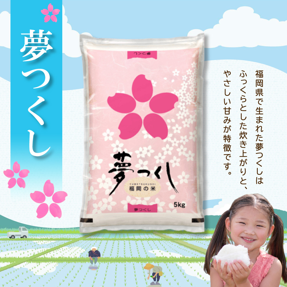 【数量限定】令和7年産 夢つくし(精米) 福岡県産ブランド米 10kg (品番:3X11R7)