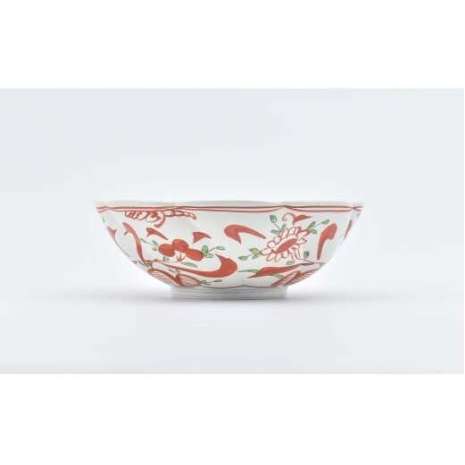 有田焼 赤絵万暦 捻り花形菓子鉢【まるぶん】食器 器 うつわ 鉢 菓子鉢 煮物鉢 ボウル 手描き 赤絵 70000円 A70-188_イメージ4