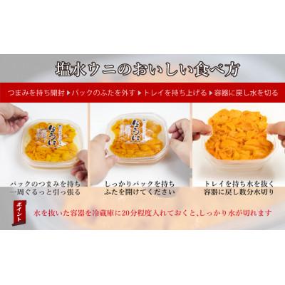 ふるさと納税 伊達市 北海道 噴火湾産 塩水 バフンウニ 100g×2パック 計200g |  | 02
