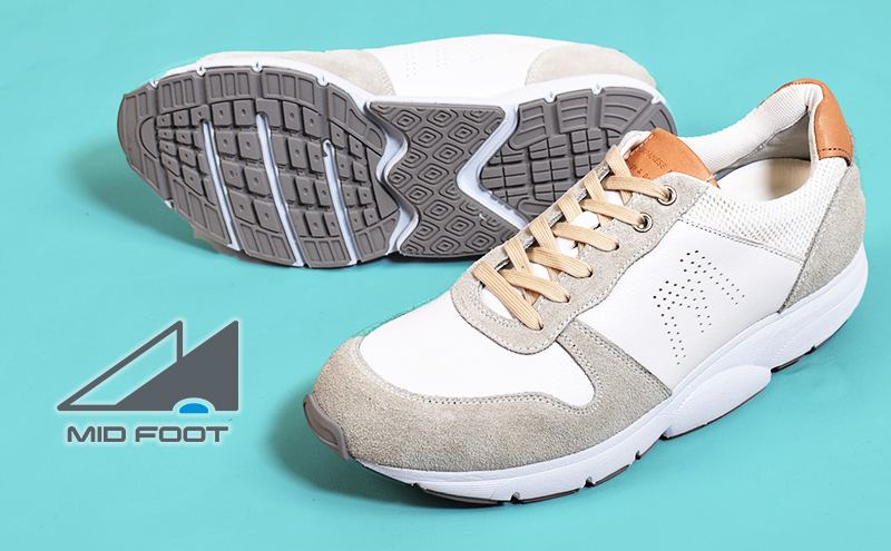MIDFOOT ( ミッドフッド ) 紳士靴 レザースニーカー MF001JM ( ホワイト ) 4E 26.5cm