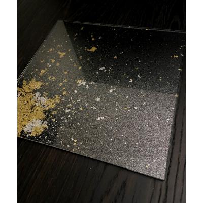 ふるさと納税 海南市 ガラスプレートM　メタル金箔ブラック |  | 01