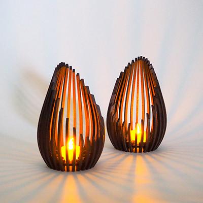 ふるさと納税 大川市 【国産/雑貨】キャンドルホルダー001 2個セット LED専用 《カラー:黒洛》