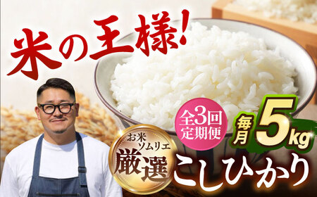 【全3回定期便】 壱岐産米 こしひかり 5kg 《壱岐市》【長米壱岐営業所】[JCZ031]
