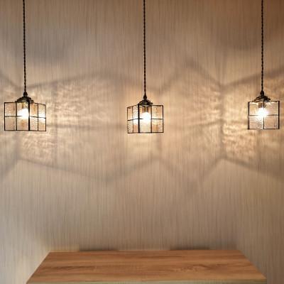 ふるさと納税 基山町 ステンドグラス　シャンパンピンク×クリアー【ペンダントランプ】 |  | 03