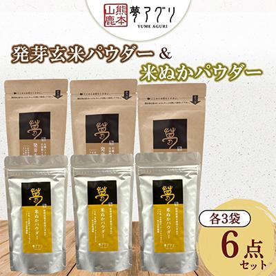 ふるさと納税 山鹿市 6袋セット 米ぬかパウダー・発芽玄米パウダー100g(各3袋)【株式会社夢アグリ】《山鹿市》