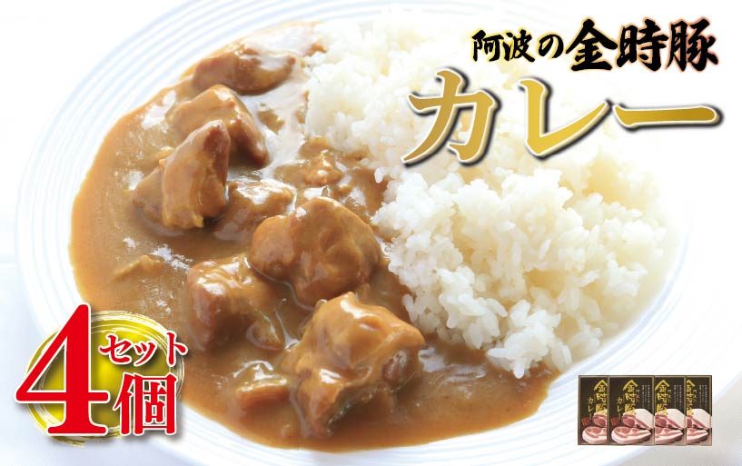 カレー 豚肉 金時豚 4箱 (220g×4) レトルト 豚肉 ぶたにく 豚 ぶた ポーク 肉 にく 国産 カレーライス スパイス 調味料 ごはん ご飯 うどん スープ パン ラーメン 常温保存 簡単調理 おかず 惣菜 備蓄 ギフト プレゼント 贈答 お取り寄せ グルメ 送料無料 徳島県 阿波市 徳島県阿波市