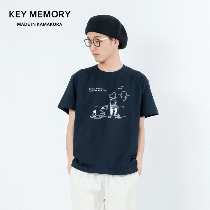 《2》【KEYMEMORY鎌倉】Sea heartイラストTシャツ NAVY