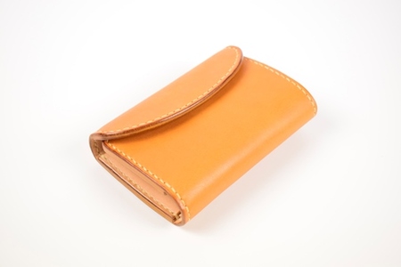 【minca】栃木レザーの三つ折り財布 ミドルサイズ ハンドステッチ滑らかな手触り/Middle wallet 01/キャメル　518