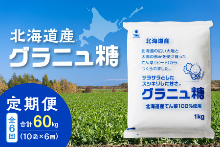 【 6回 定期便 】 ホクレン グラニュ糖 1kg × 10袋 【  定期便 てん菜 北海道産 砂糖 お菓子 料理 調味料 ビート お取り寄せ 北海道 清水町  】_S012-0018