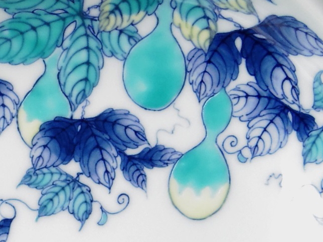 市川光山窯「色鍋島瓢文蛤皿」 022-H1001