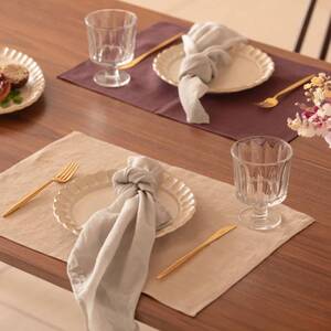 ランチョンマット flor lithuania linen Luncheon mat／フロール リトアニアリネン パープル