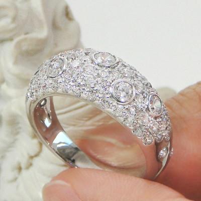 ふるさと納税 南アルプス市 【10号】指輪 PT900 プラチナ ダイヤモンド 1.6ct パヴェドットリング【f155-pt】 |  | 03