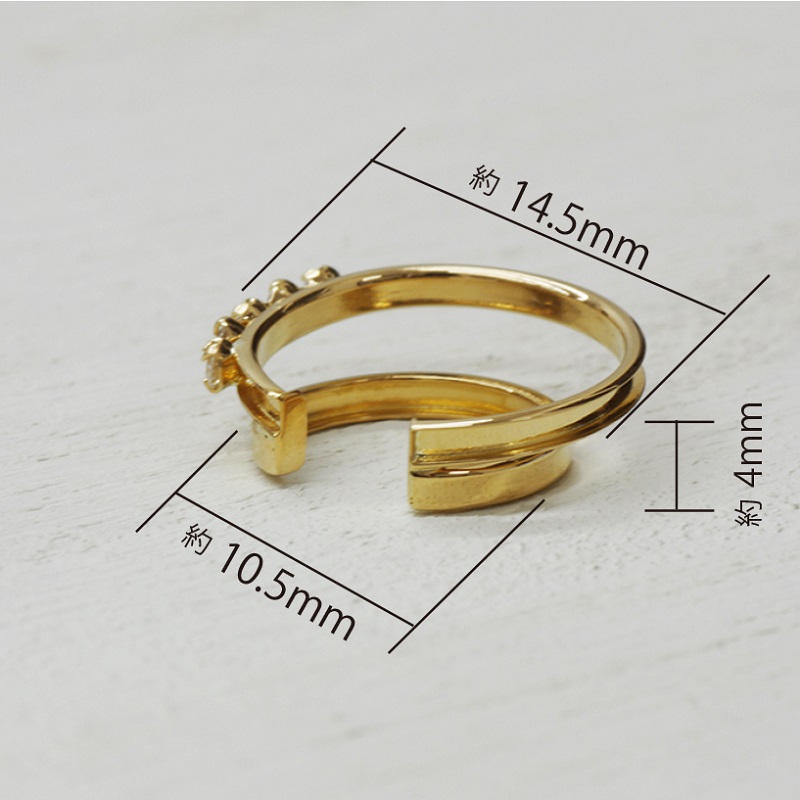 〈 甲府ジュエリー 〉k18YG ダイヤモンド 手作り イヤーカフ ジュエリー 2連サークル 03191