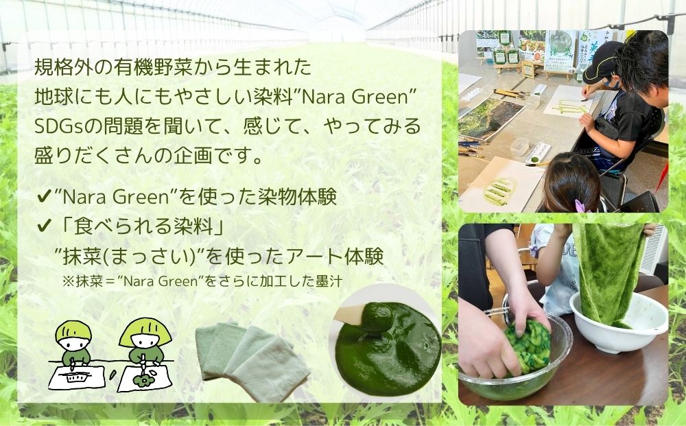 有機農業 染物 アート 体験 お土産付 5名様迄／ 畑見学 食べられる染料 Nara Green 抹菜 農家 有機野菜 オーガニック 無農薬 SDGs 関西 チケット カレー 山口農園 奈良県 宇陀市