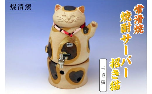 
焜清窯　常滑焼焼酎サーバー 招き猫　三毛猫
