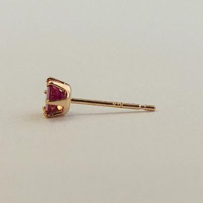 ふるさと納税 山梨県 【宝石の街 山梨甲府】K18ピンクゴールド　ビルマ産ラウンドルビー(トータル0.5ctUP)ピアス |  | 01