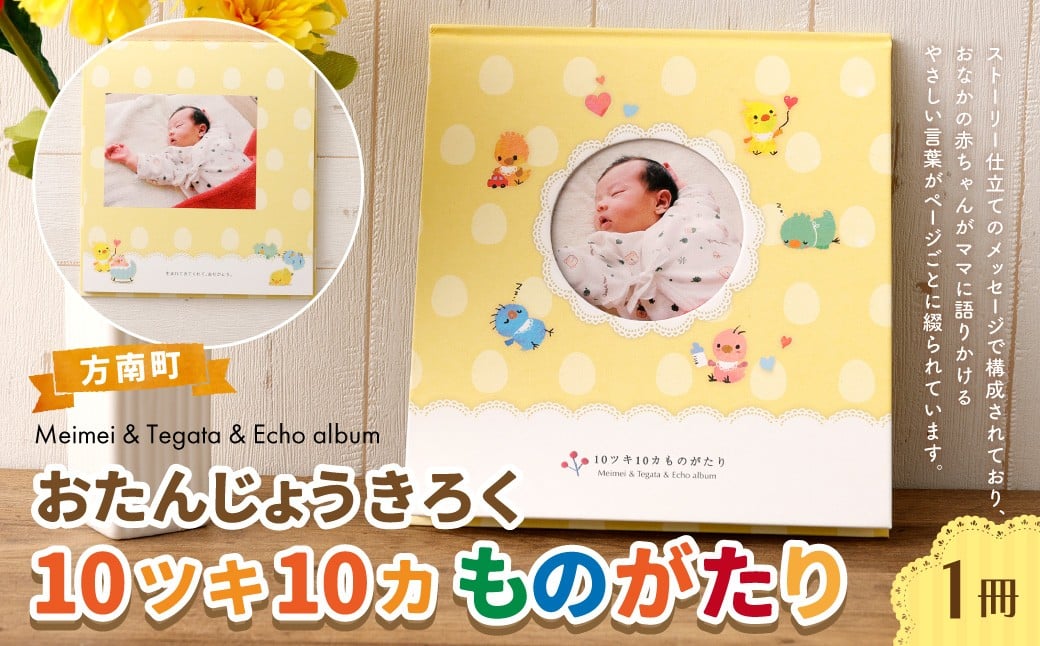 
            【方南町】おたんじょうきろく 10ツキ10カものがたり 1冊 エコー写真 アルバム ビニールカバー付 12ページ 10ヶ月間 マタニティアルバム ベビーアルバム プレゼント 贈り物 出産祝い プレママ
          